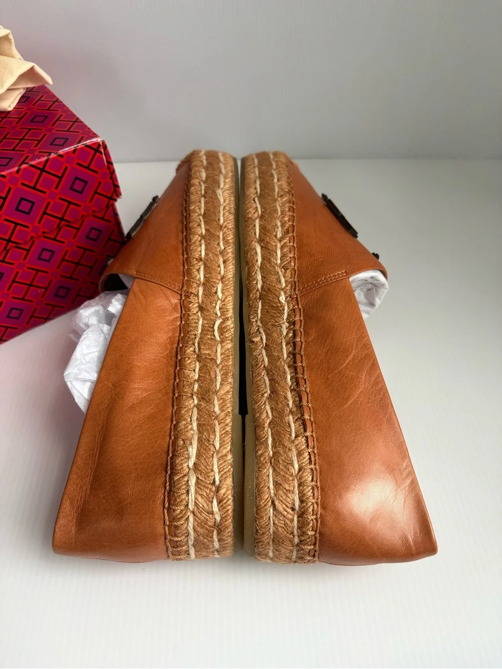 Tory Burch Women's INES Platform Espadrilles Tan 8.5 NIB